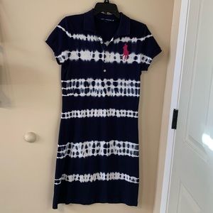 Big Pony Ralph Lauren Navy Tie Dye Dress